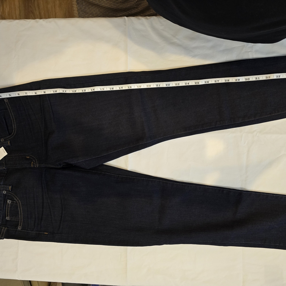 J. Crew Dark Blue Denim Mid-Rise Straight Jeans